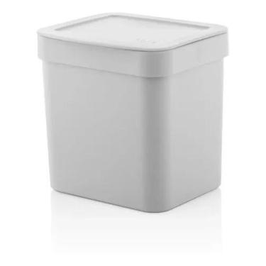 Imagem de Lixeira De Pia Bancada De Plastico Com Tampa Cozinha 2,5 L Branca - OU