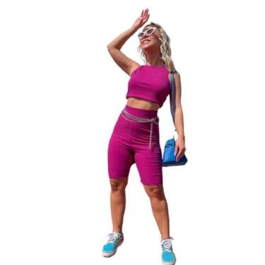 Imagem de Conjunto Canelado Plus Size Gringa Cropped e Shorts XG Ccg - shop.impe