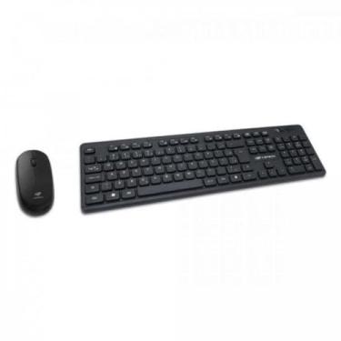Imagem de C3Tech Combo Teclado e Mouse K-W20BK sem fio Preto Layout ABNT2 Resistente a derramamento de agua