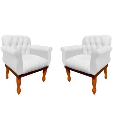 Imagem de Kit 02 Poltronas Para Sala de Estar Decorativa Cadeira Estofada Capito