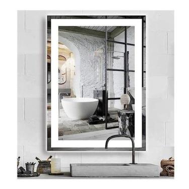 Imagem de Espelho jateado iluminado com led frio 50x80cm - Woodglass