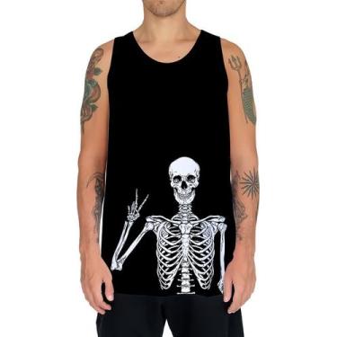 Imagem de Camiseta Regata Arte Tumblr Esqueletos Caveira Ossos Moda 11 - Enjoy S