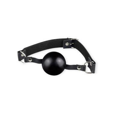 Imagem de Mordaça Bola Com Regulagem Em Couro Sintético La Pimienta Preto