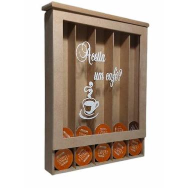 Imagem de Suporte em mdf exclusivo para 35 cápsulas Dolce Gusto - Aceita um café