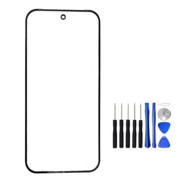 Imagem de UPONEW Lente de vidro para painel externo frontal do Google Pixel 9 Pro – Substituição de lente de painel de vidro externo da tela frontal preta com ferramenta de abertura (não LCD e não