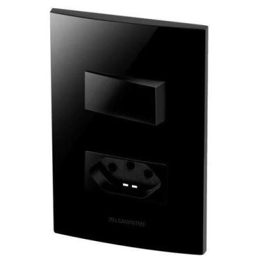 Imagem de Conjunto 1 Paralelo + 1 Tomada 20A - Inova Black Piano - Alumbra