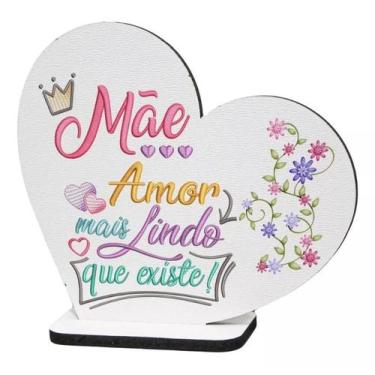 Imagem de Kit 15 Lembranças Dia Das Mães Mdf Coração Frase 8cmx8,7cm - BAZAR DOS