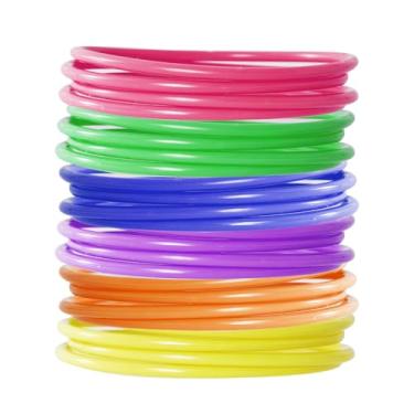 Imagem de Topbuti 24 peças de jogo de plástico para crianças e adultos, anéis de carnaval de 13 cm para jogos de prática de velocidade e agilidade, jogos de jardim ao ar livre, jogo de chá de panela, cabine de