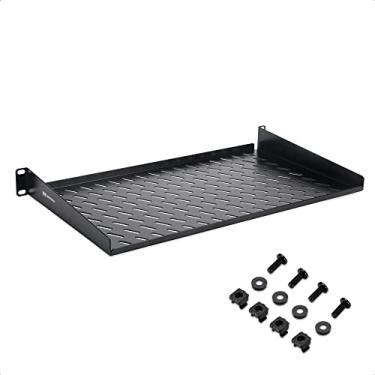 Imagem de Cable Matters 1U Server Rack Shelf (Rack Mount Shelf) with 55lbs Weight Capacity and 10-inch Depth in Black