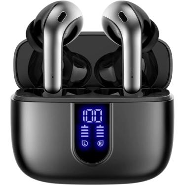 Imagem de Fones de Ouvido Bluetooth 5.3, Verdadeiramente Sem Fio, 60H de Reprodução, Intra-Auricular Esportivo com Microfone, Cancelamento de Ruído, IPX5 À Prova D'Água, Som Estéreo (Preto)