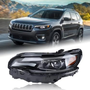 Imagem de Duolctrams Conjunto de farol HID Xenon compatível com Jeep Cherokee 2019-2023 farol de LED lado esquerdo do motorista 68275945AH CH2502325