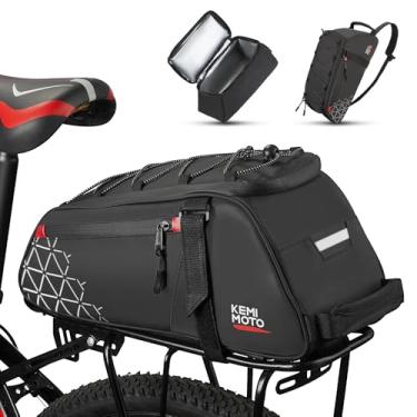 Imagem de KEMIMOTO Bolsa de bicicleta de 8 L com bolsa térmica removível de 6 L, bolsa térmica de PVC resistente à água, bolsa para porta-malas de bicicleta com ombro para armazenamento no banco traseiro