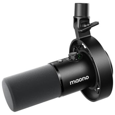 Imagem de Microfone Maono PD300X Dinâmico Preto USB Tipo-C e XLR com Pop Filter e Shock Mount