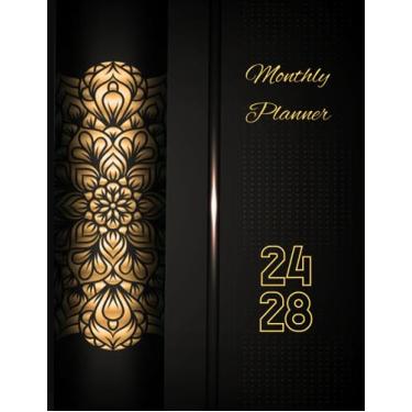 Imagem de 2024-2028 Monthly Planner: 5 Years Diary A4 | 60 Months from January 2024 to December 2028. Black Cover