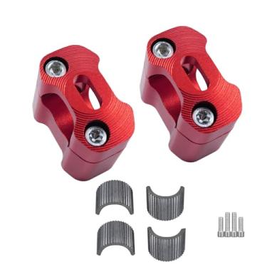 Imagem de Adsspro Universal Motocicleta 1-1/8"(28Mm) 7/8" (22Mm) Cnc Alumínio Guidão Handle Risers Ajustável Fat Bar Mount Grampos para Exc Klx Kxf Yzf Crf Xr Sx Sxf Yz Motocicleta Dirt Pit Bike (Vermelho)