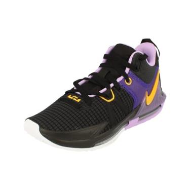 Imagem de Nike Tênis de basquete masculino Lebron Witness 7, Preto/ouro universitário/lilás, 39