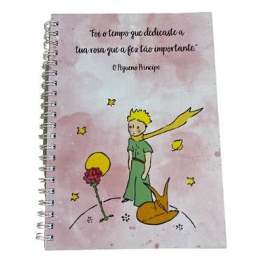 Imagem de Caderno Universitário Pequeno Príncipe Frases Rosas 100fls 1mt - Serv 