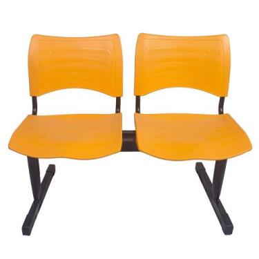 Imagem de Cadeira Longarina Iso Turim plastica 2 Lugares Laranja - PopMov