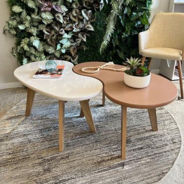 Imagem de Mesa de Centro Flora 100% Mdf Terracota/Off White - Pnr Móveis
