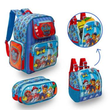Imagem de Kit Bolsa Escolar Menino Patrulha Canina Lancheira Grande - Toys 2U