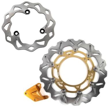 Imagem de Discos de freio dianteiros traseiros flutuantes de tamanho grande para Kawasaki Ninja 250R 250 R EX250J 2008-2012, acessórios de substituição de motocicleta dourados
