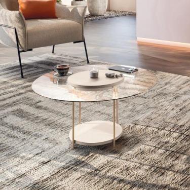 Imagem de Mesa de Centro Tampo Vidro Sky HB Móveis, Off White
