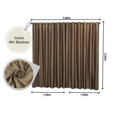 Imagem de Cortina Blackout 3 Metros Tecido Acetinado 3,00x2,50 - Rafael Sasso En