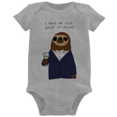 Imagem de Body Bebê I have no idea what I am doing - Foca na Moda, Cinza, P