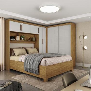 Imagem de Quarto Modulado Casal com Cama 7 Portas Belém Carioca Móveis, Cinamomo
