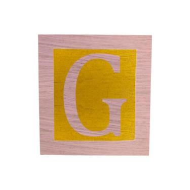 Imagem de Cubo Amarelo Letra Rosa Bebê com Aplique Festa Chá de Bebê Decoração 8