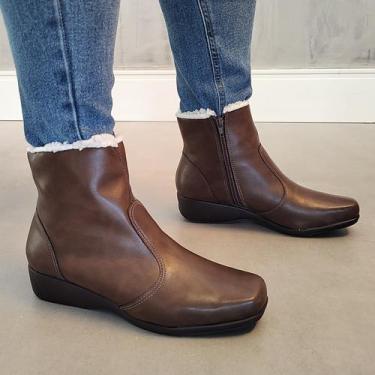 Imagem de Bota Feminina Serena Forrada com Lã Cano Curto - Firezzi, Marrom, 37