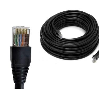 Imagem de Cabo De Rede Patch Cord 40m Cat6 100% Cobre Preto Crimpado - CABOMIX