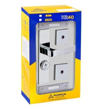 Imagem de fechadura tetra quadratta reta 3x1 espelho s40 cromado Aliança