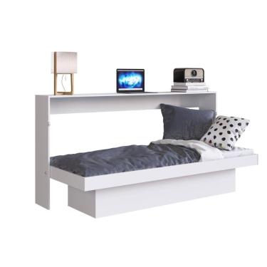 Imagem de Cama Articulada Solteiro Horizontal com 4 Nichos CH3080 80cm Branco - Art In Móveis