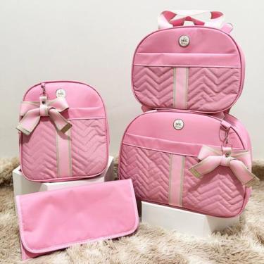 Imagem de Kit De Bolsas De Bebê Saída Maternidade Kit Completo - Mk baby, rosa