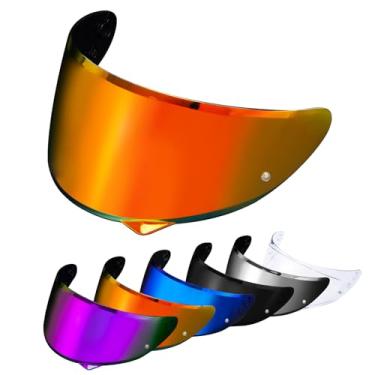 Imagem de PSLER Viseira HJ-34P - Viseira HJ-34P matizada C10 capacete viseira Pinlock-Ready Face Shield para HJ-34P C10, vermelho escuro