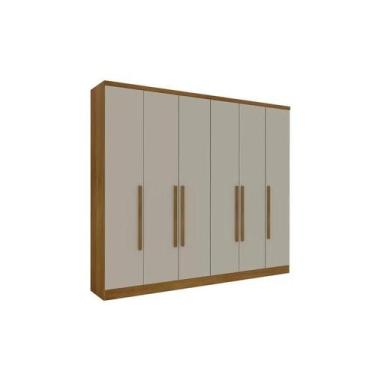 Imagem de Guarda Roupa Casal 6 Portas 4 Gavetas Veneza - Tcil Móveis, Cinamomo/O