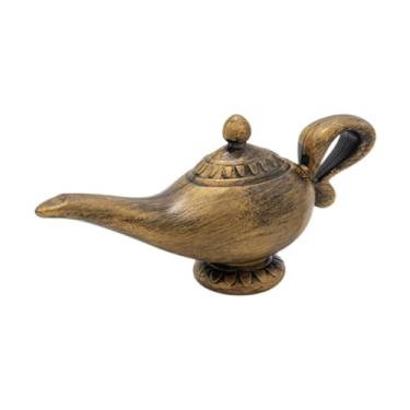 Imagem de Ioensy Decoração de brinquedos leves de ornamento de lâmpada de genie, decoração de desktop de fotos para presente de aniversário para o Halloween, estante, Bronze