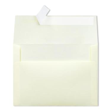 Imagem de Envelopes de convite em branco A7 de 14 x 18 cm, pacote com 50 - Envelopes autoselados marfim para convites, RSVPs, cartões e correspondência (design de peeling e selagem)
