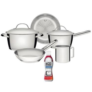 Imagem de Jogo de Panelas Allegra 5pçs com Pasta de Polir Tramontina