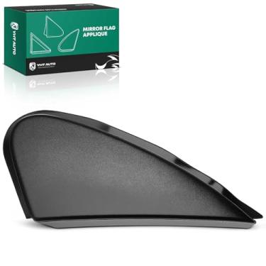 Imagem de YHTAUTO Painel de aplique de bandeira do lado do motorista compatível com Toyota Corolla 2014-2019, espelho retrovisor lateral externo, acabamento triangular texturizado preto