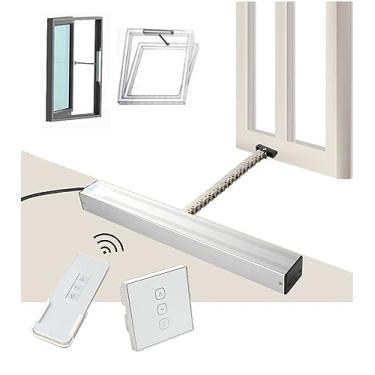 Imagem de Abridor de janela de corrente elétrica com controle remoto e interruptor, curso automático de abridor de janela DC24V 300 mm -800 mm para claraboia janela estufa e ventilação de telhado (cor: 24 V