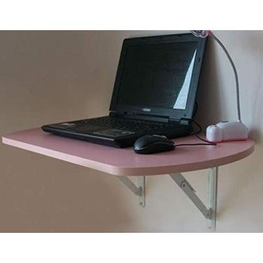 Imagem de LXB Mesa de computador doméstica montada na parede - mesa de computador dobrável de madeira maciça mesa de jantar de cozinha mesa de trabalho doméstica/rosa/cambagem