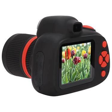 Imagem de Câmera digital, câmera digital infantil, lente livremente alternável, função de flash noturno, LCD de 2,8 polegadas, com cabo USB e cartão SD de 32 GB, para atividades ao ar livre (cor: amarelo