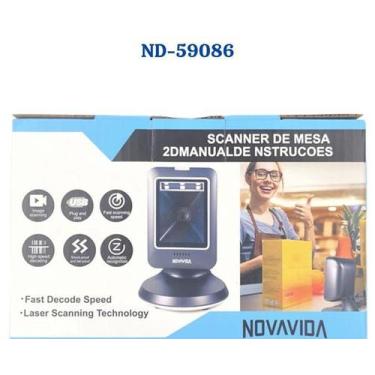 Imagem de Leitor Codigo De Barras Qr Code 1D 2D Scanner De Mesa Fixo Usb mercado
