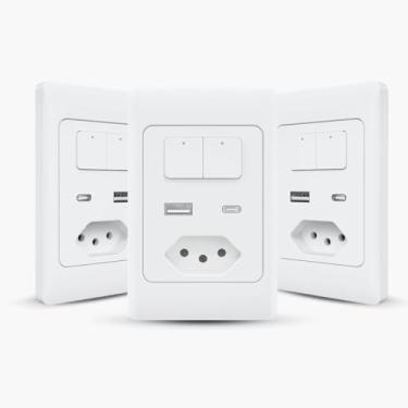 Imagem de INTERRUPTOR COM TOMADA INTELIGENTE KS824 USB
