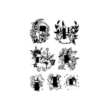 Imagem de Tatuagens temporárias, animais de desenho animado, adesivos de tatuagem, resistentes à água, resistentes, duram de 1 a 2 semanas, aparência de tatuagem real,18 x 11 cm