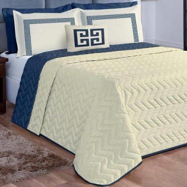 Imagem de Kit Cobre Leito Mistral Casal Padrão Microfibra 7Pçs Palha - Casa Scar