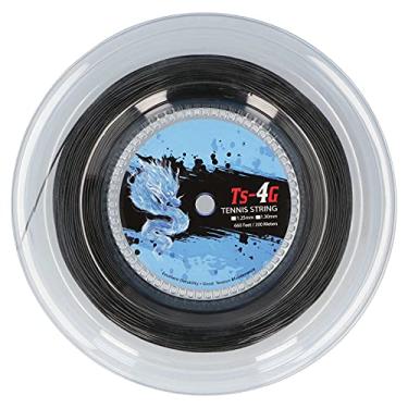 Imagem de Tennis Racket String String de alta qualidade poliéster Durável Roda Roda Racquet String para jogadores avançados Black 200m (1,25 mm)