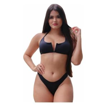 Imagem de Biquini aro V - bea fashion, Preto, u